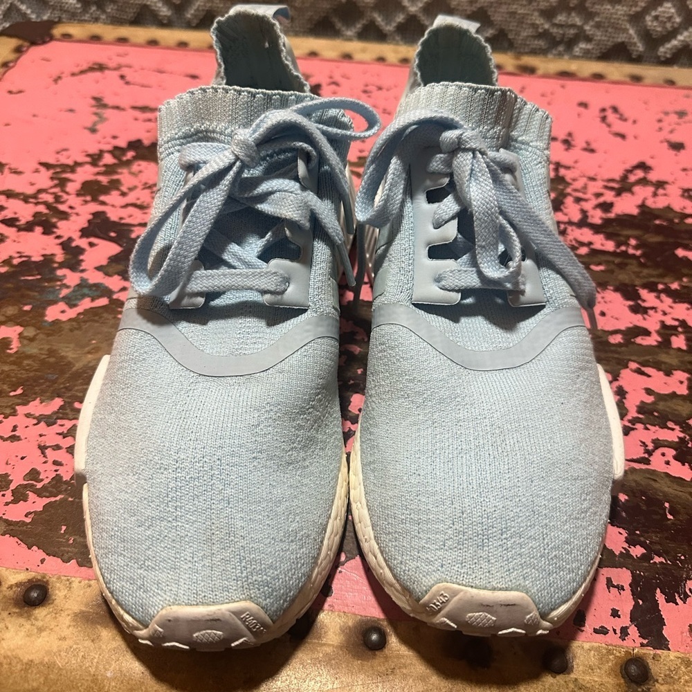 ADIDAS NMD R1 Women’s Prime knit casual ice blue shoe sz 8.5 - Picture 6 of 15